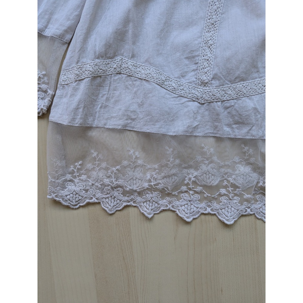 Sundance Lace Embroidered Peasant Princess Boho‎ Flute Sleeve Babydoll Tunic L - Picture 3 of 16